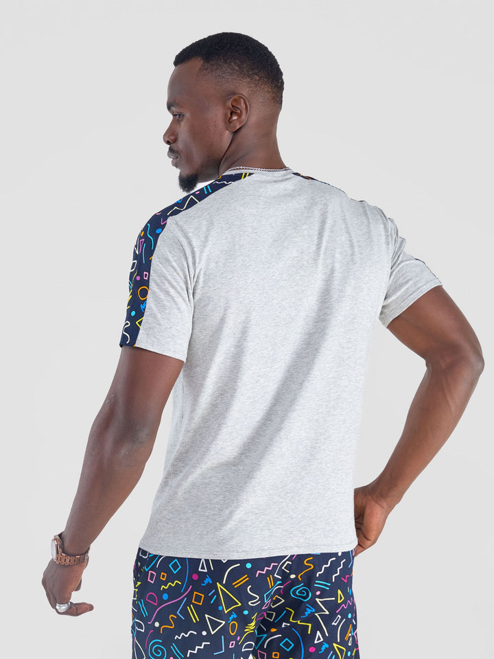 Safari Kitenge T-Shirt - Grey