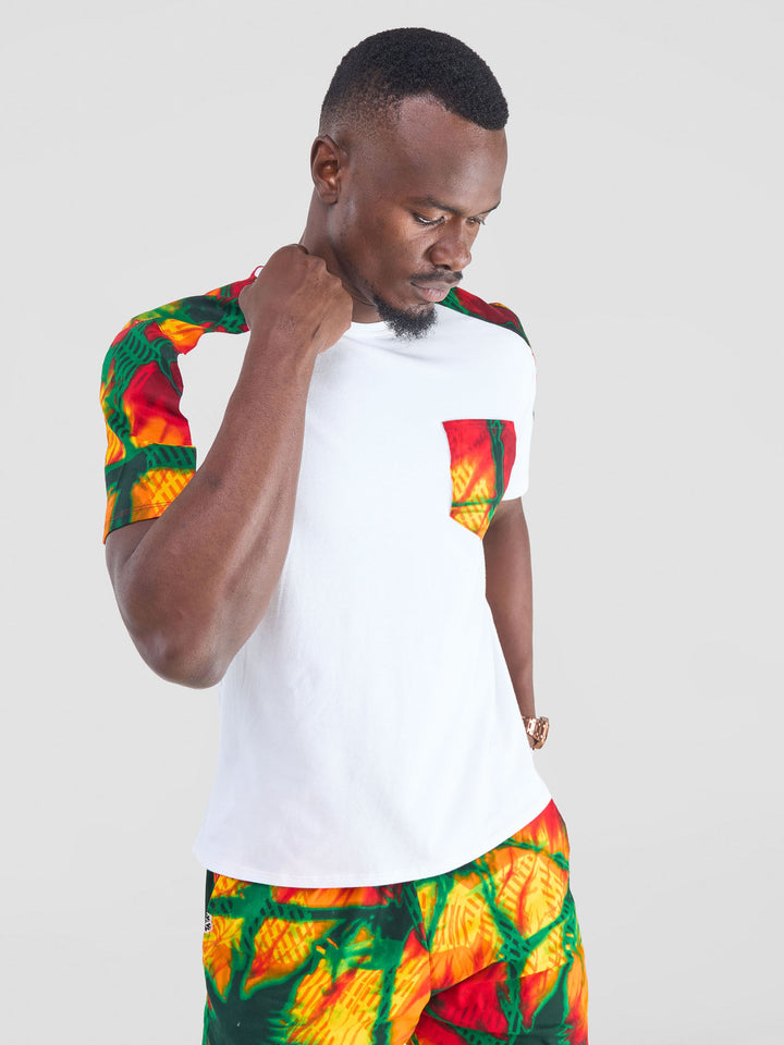 Safari Kitenge T-Shirt - White