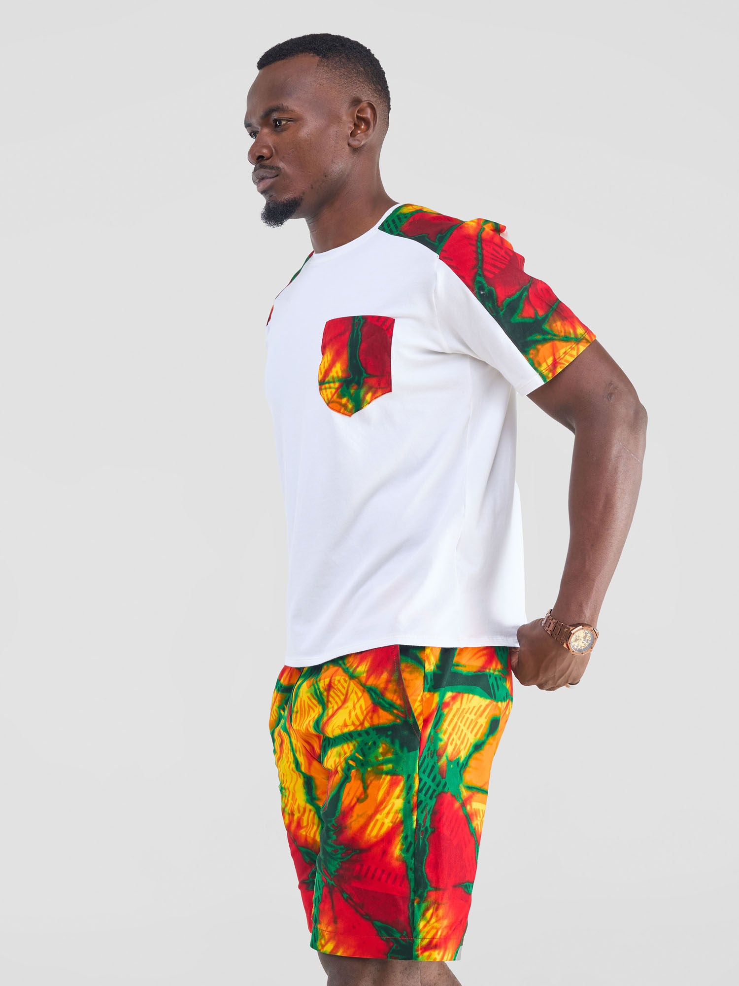 Safari Kitenge T-Shirt - White