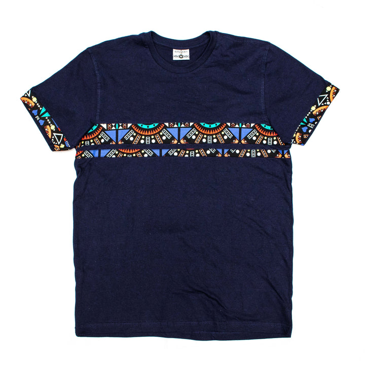 Kitu Kali Premium Ts: Navy with Blue Tribal