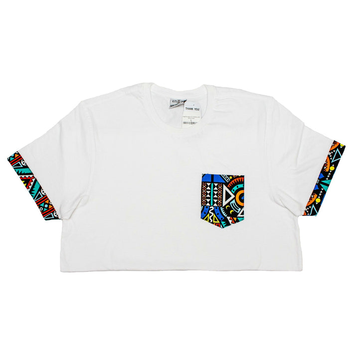 Kitu Kali Premium Ts: White with Blue Tribal