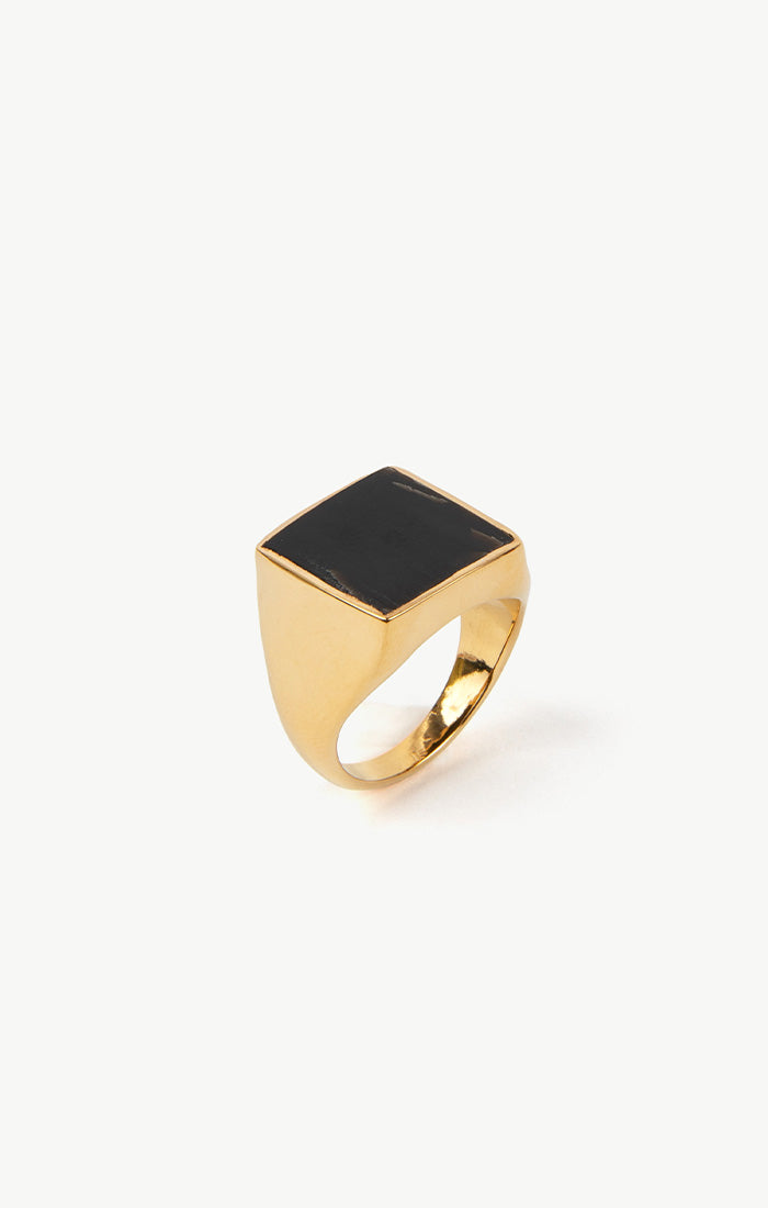 SOKO Horn Square Signet Ring