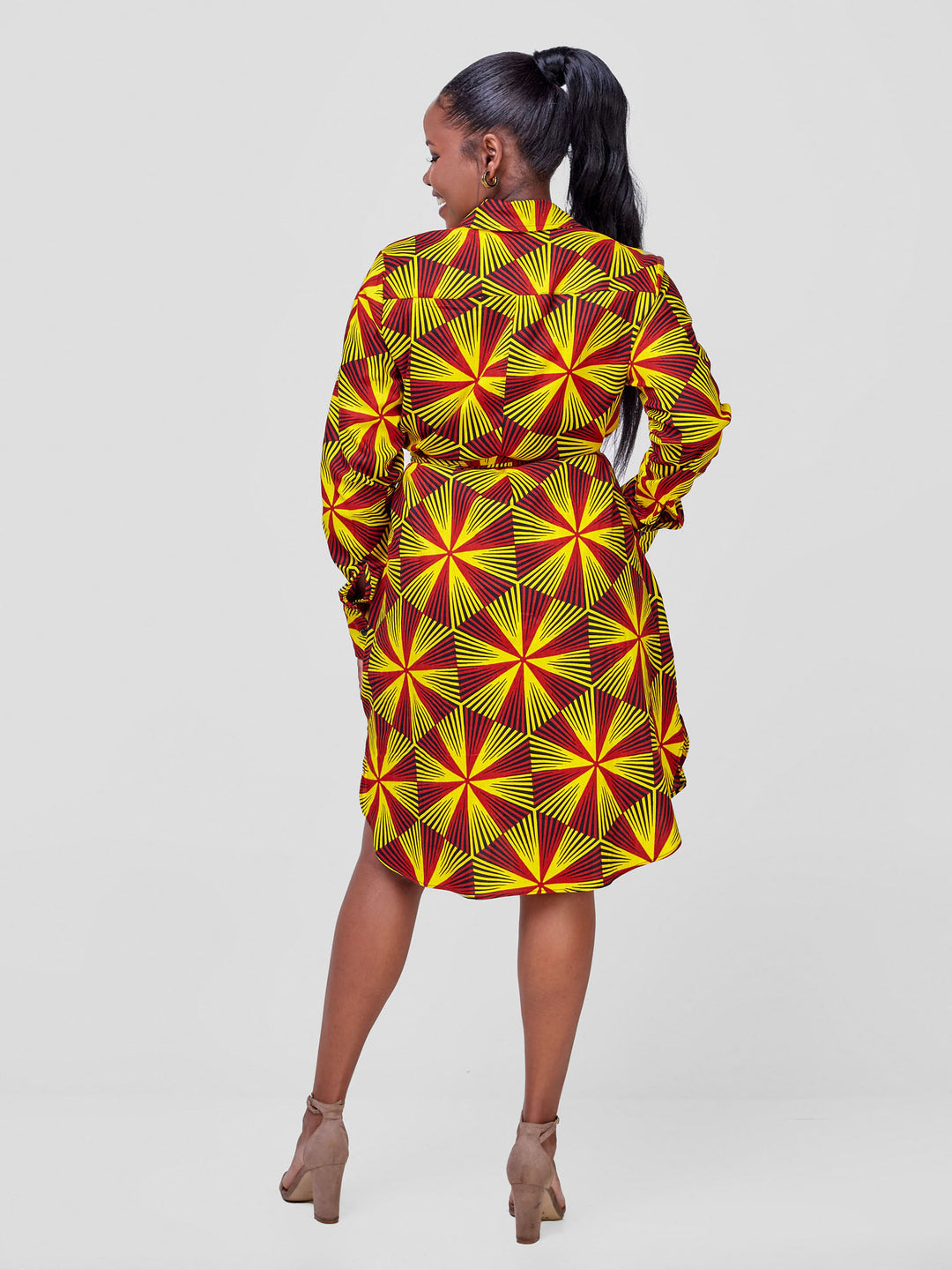 Vivo Long Sleeve Shirt Dress  - Juja Print