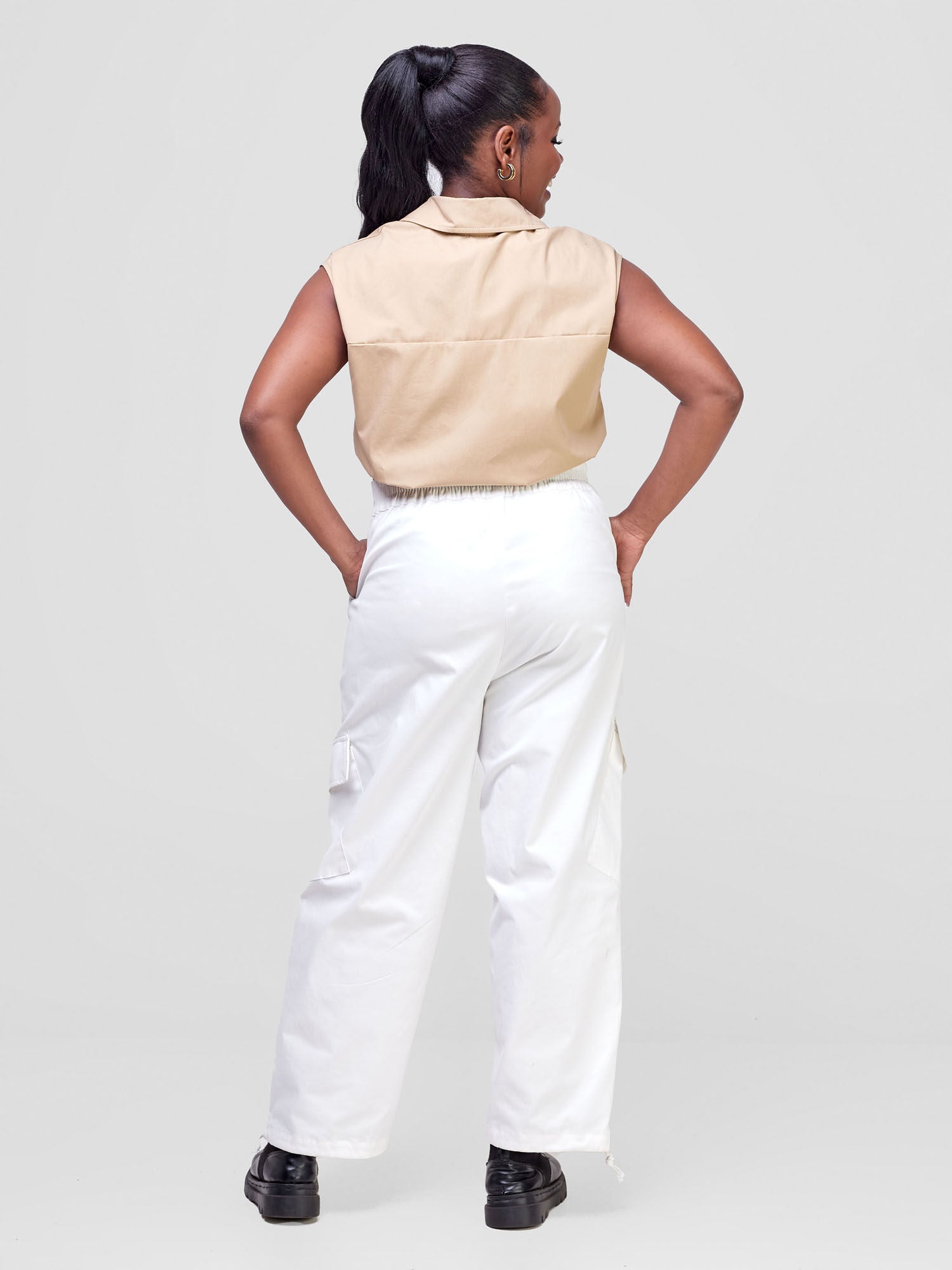 Safari Kamari Drop Shoulder Top - Tan