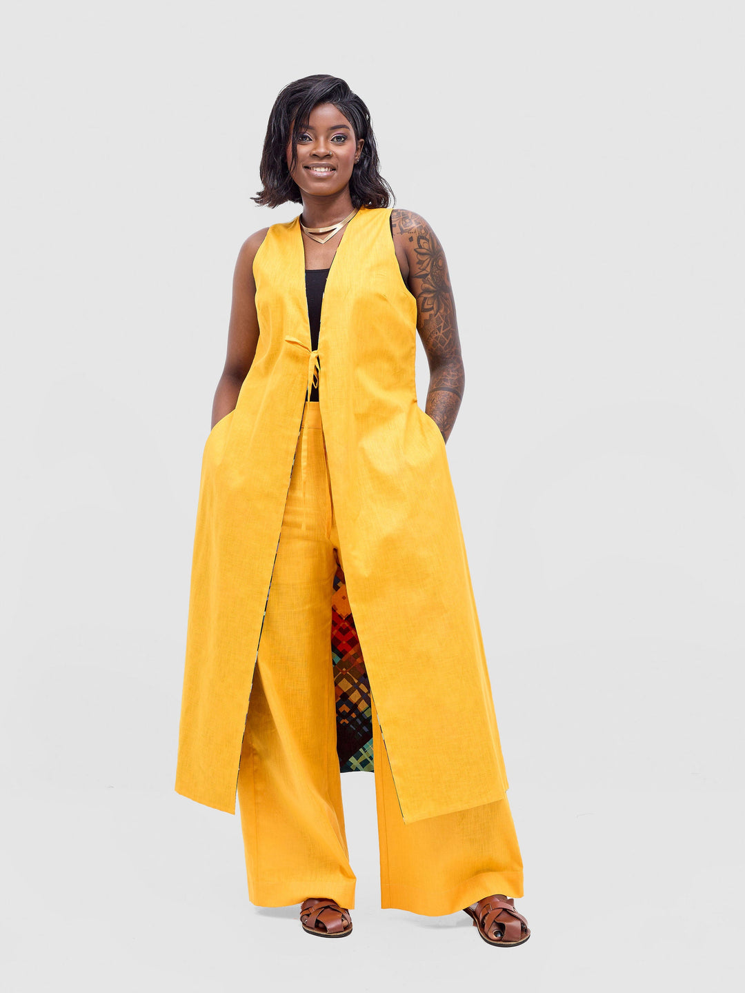 Safari Tiwa Wide Leg Pants - Mustard