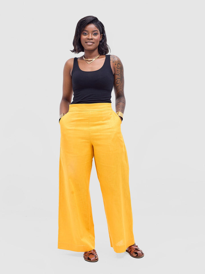 Safari Tiwa Wide Leg Pants - Mustard