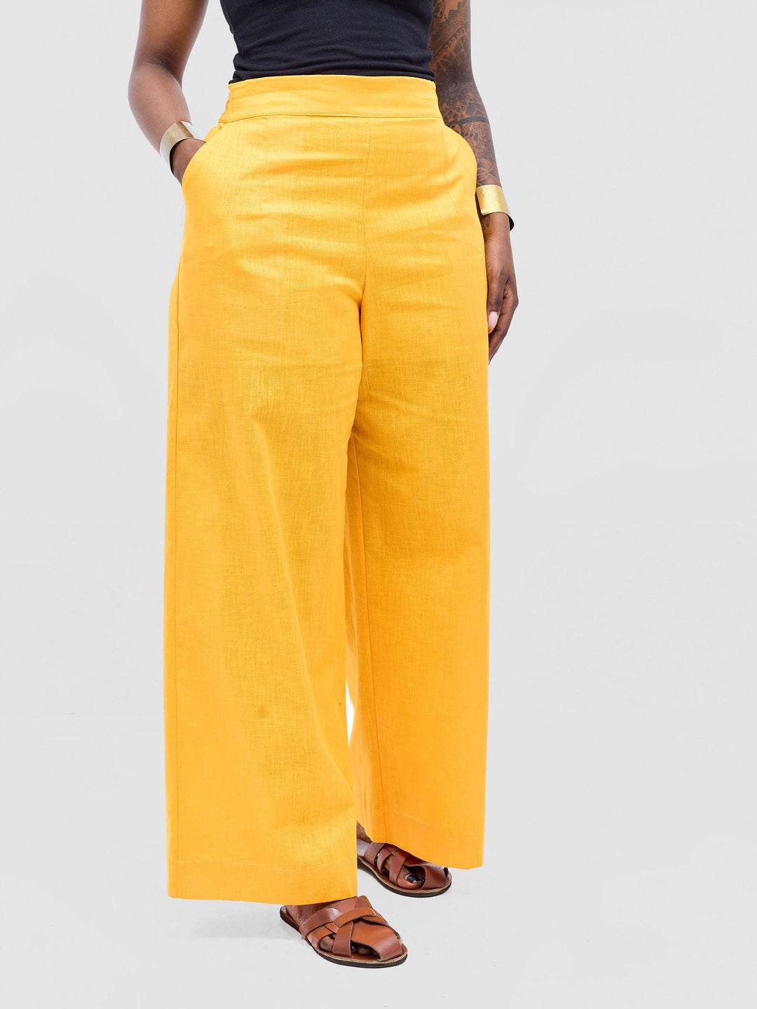 Safari Tiwa Wide Leg Pants - Mustard