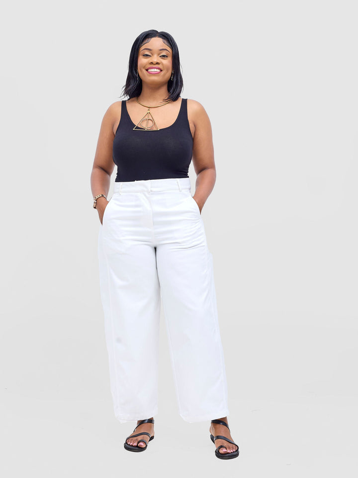 Safari Tiwa Straight Leg Pants - White