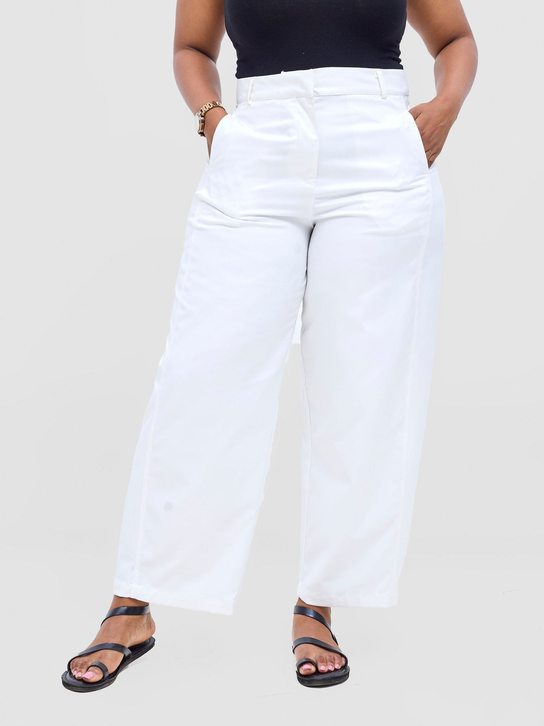 Safari Tiwa Straight Leg Pants - White