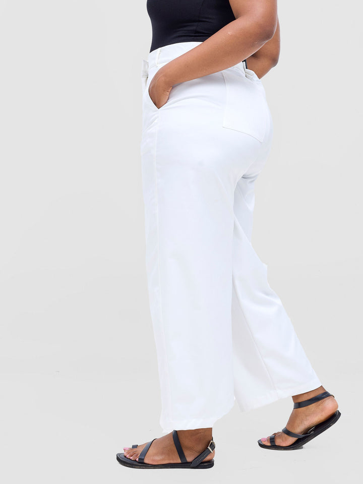 Safari Tiwa Straight Leg Pants - White