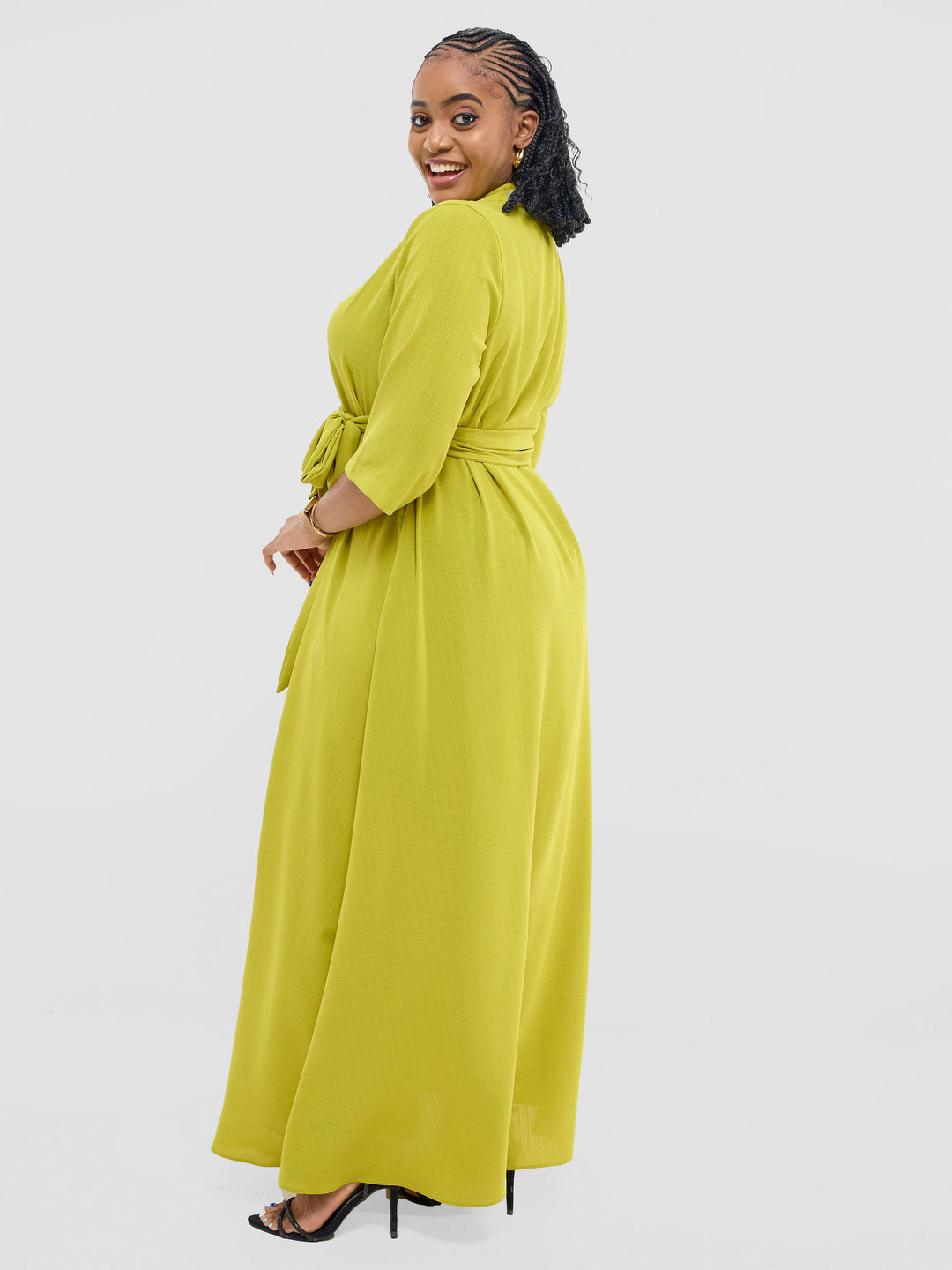Vivo Yumi Maxi Shirt Dress - Olive