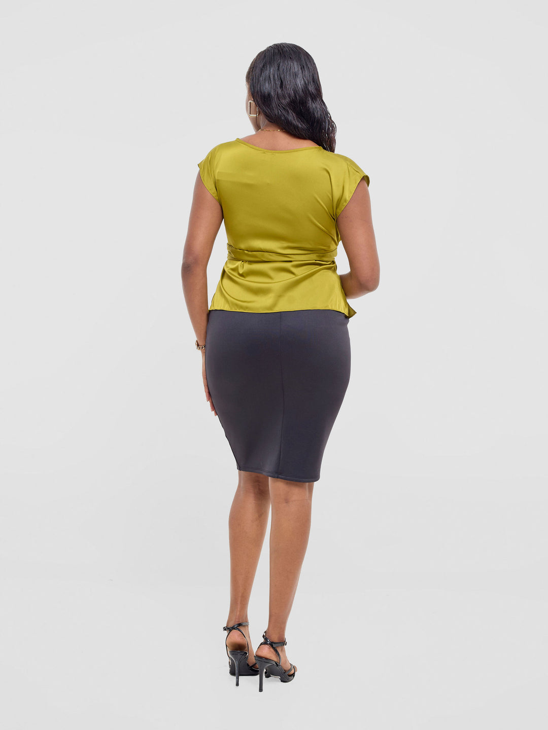 Vivo Yene Front Tie Top - Light Olive