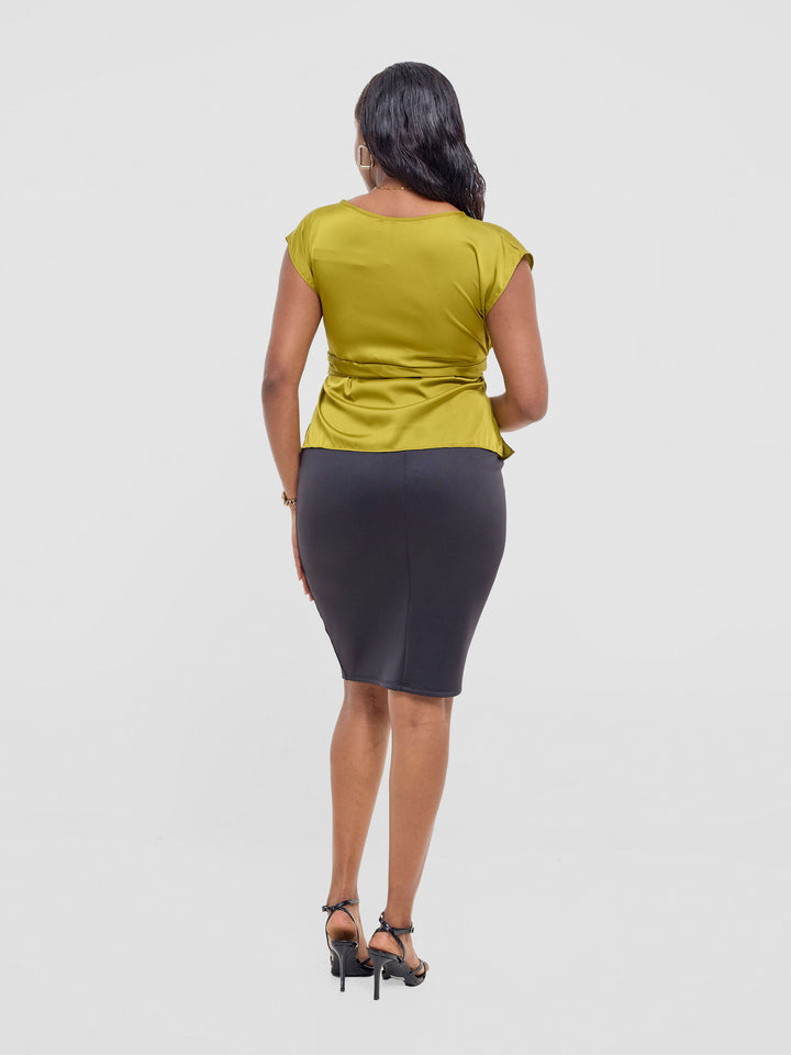 Vivo Yene Front Tie Top - Light Olive