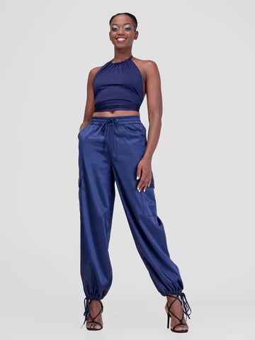 Zoya Luna Cargo Pants - Navy Blue