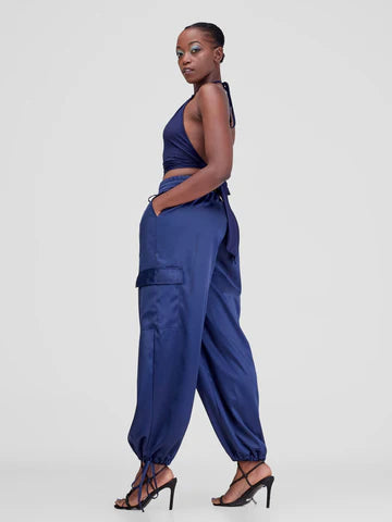 Zoya Luna Cargo Pants - Navy Blue