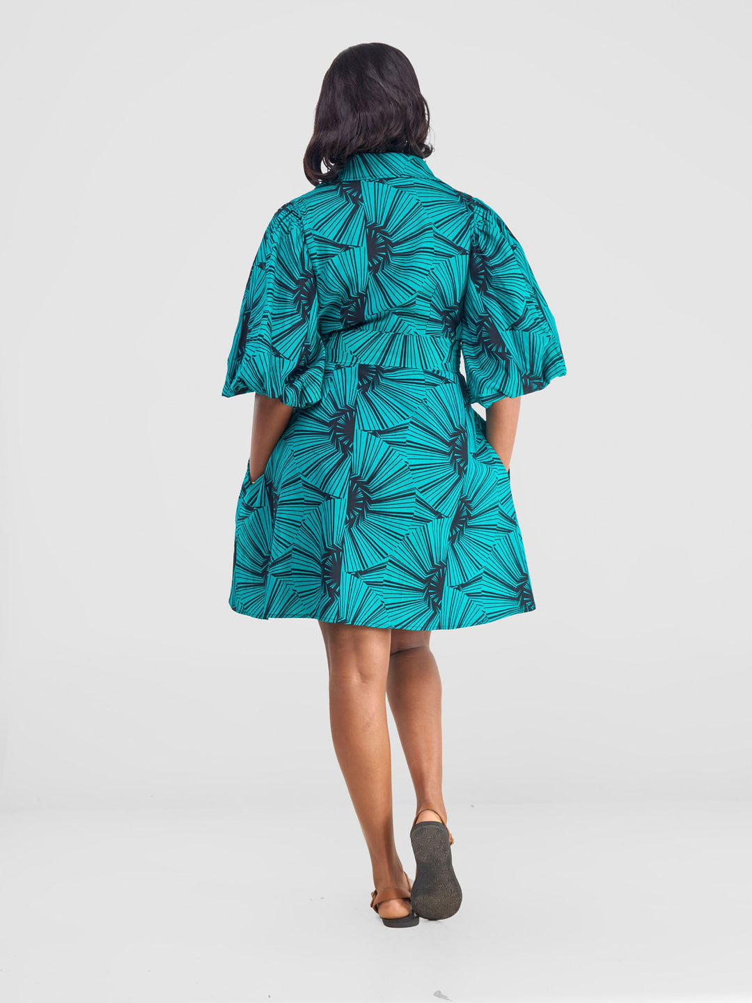 Vivo Kitenge Bubble Sleeve Tent Dress - Lashi Print