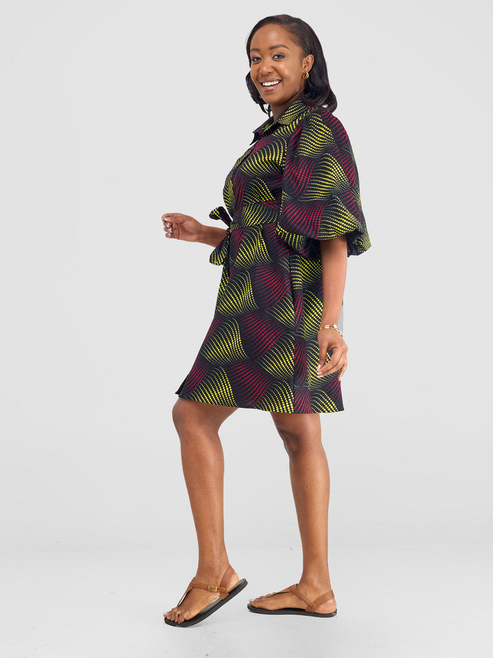 Vivo Kitenge Bubble Sleeve Tent Dress - Shama Print