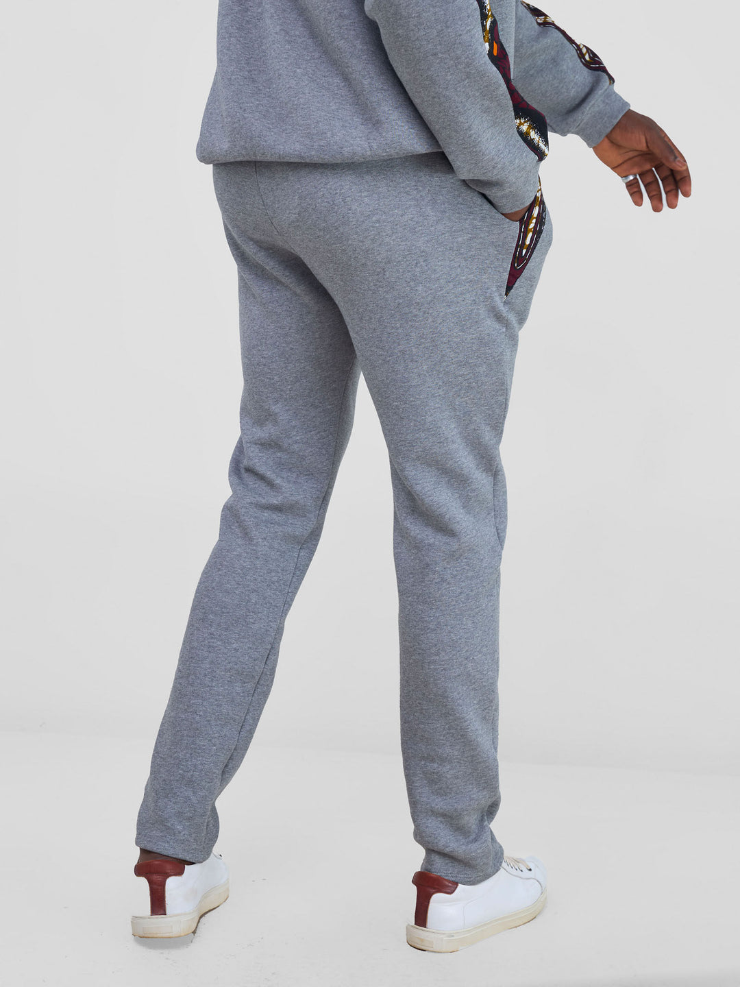 Safari Kitenge Men's Sweat Pants - Grey/ Neba Print