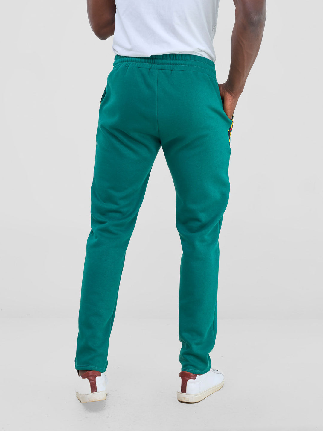 Safari Kitenge Men's Sweat Pants - Teal/ Tafo Print