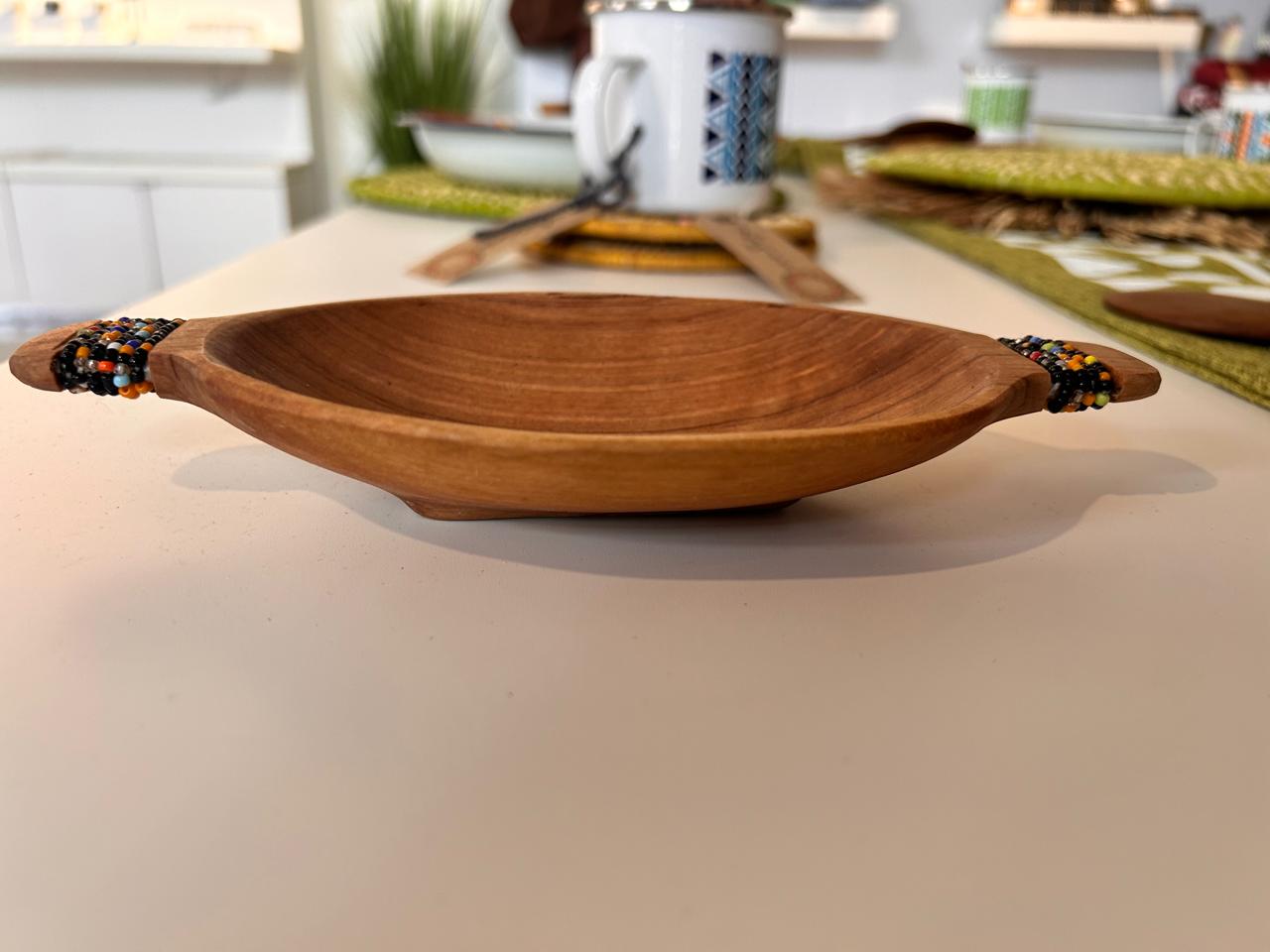 Anjiru Wooden Oval Shaped Spice Bowl