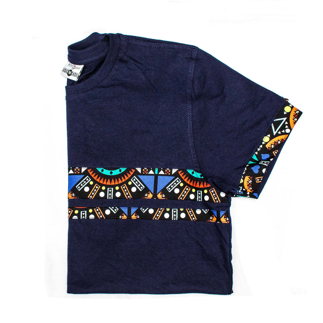 Kitu Kali Premium Ts: Navy with Blue Tribal