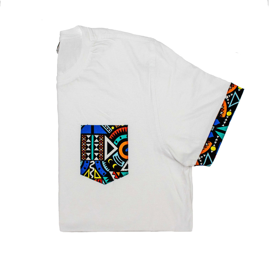 Kitu Kali Premium Ts: White with Blue Tribal