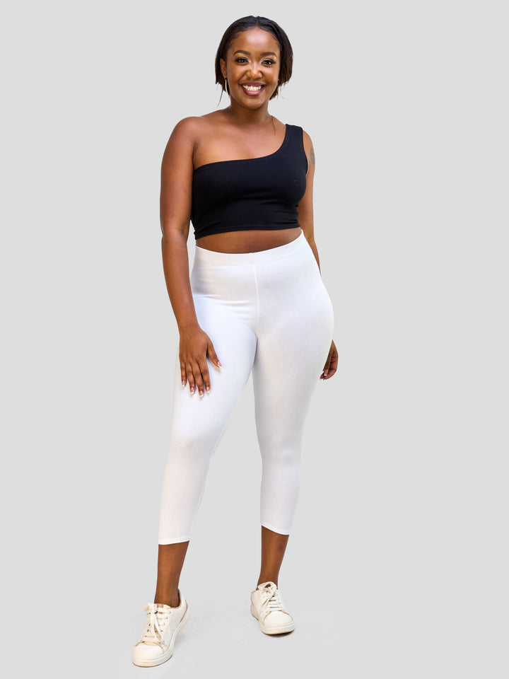 Vivo Essentials Capri Leggings - White