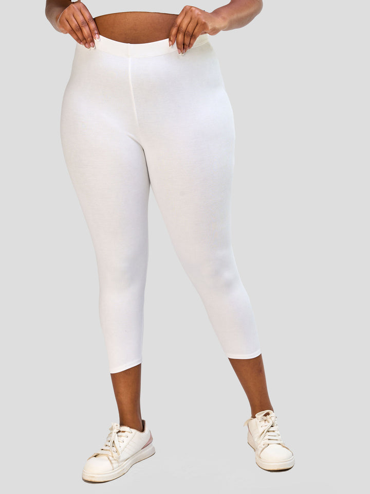 Vivo Essentials Capri Leggings - White