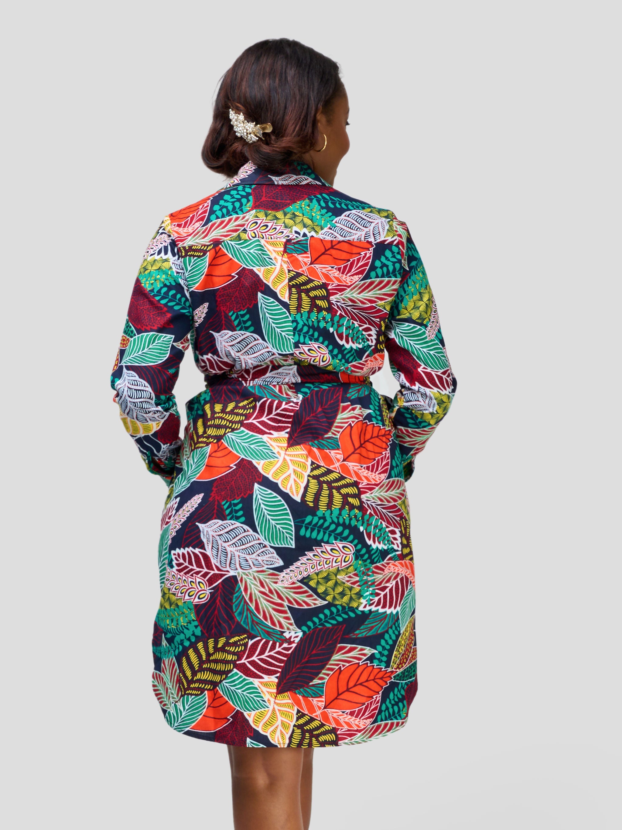 Vivo Safari Long Sleeve Shirt Dress  - Kerma