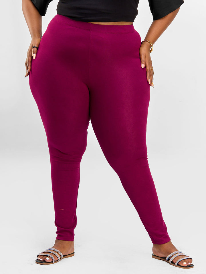 Vivo Essentials Full Length Leggings - Mulberry