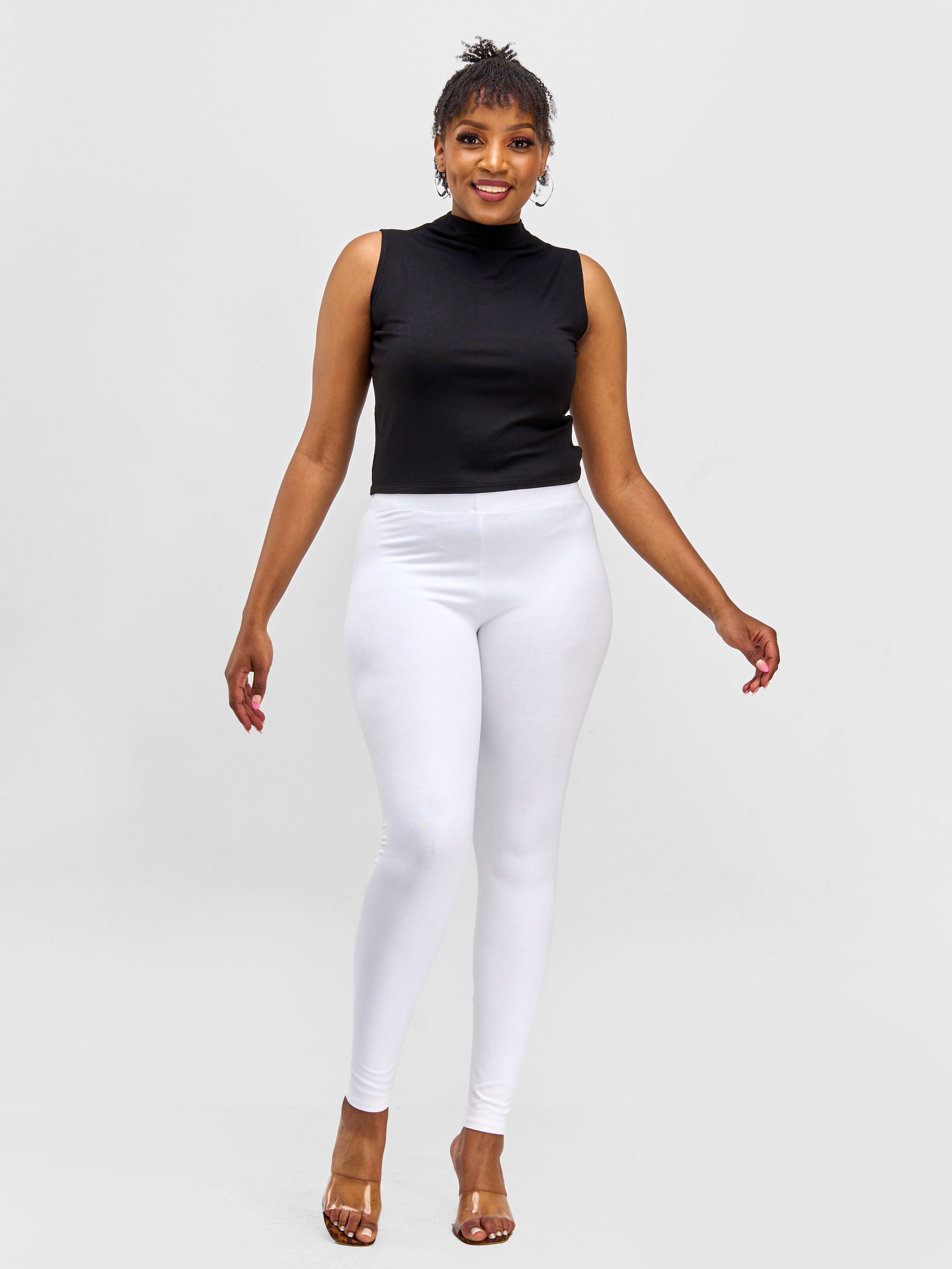 Vivo Essentials Full Length Leggings - White