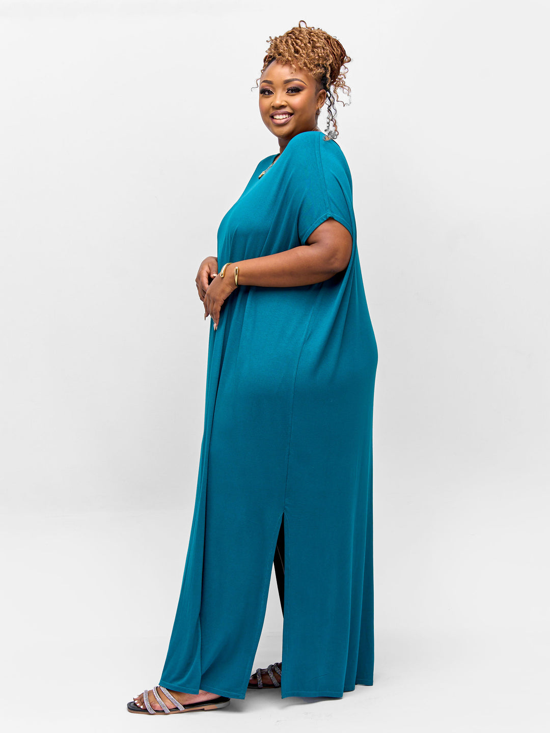 Vivo Essentials Dolman Maxi Dress - Teal