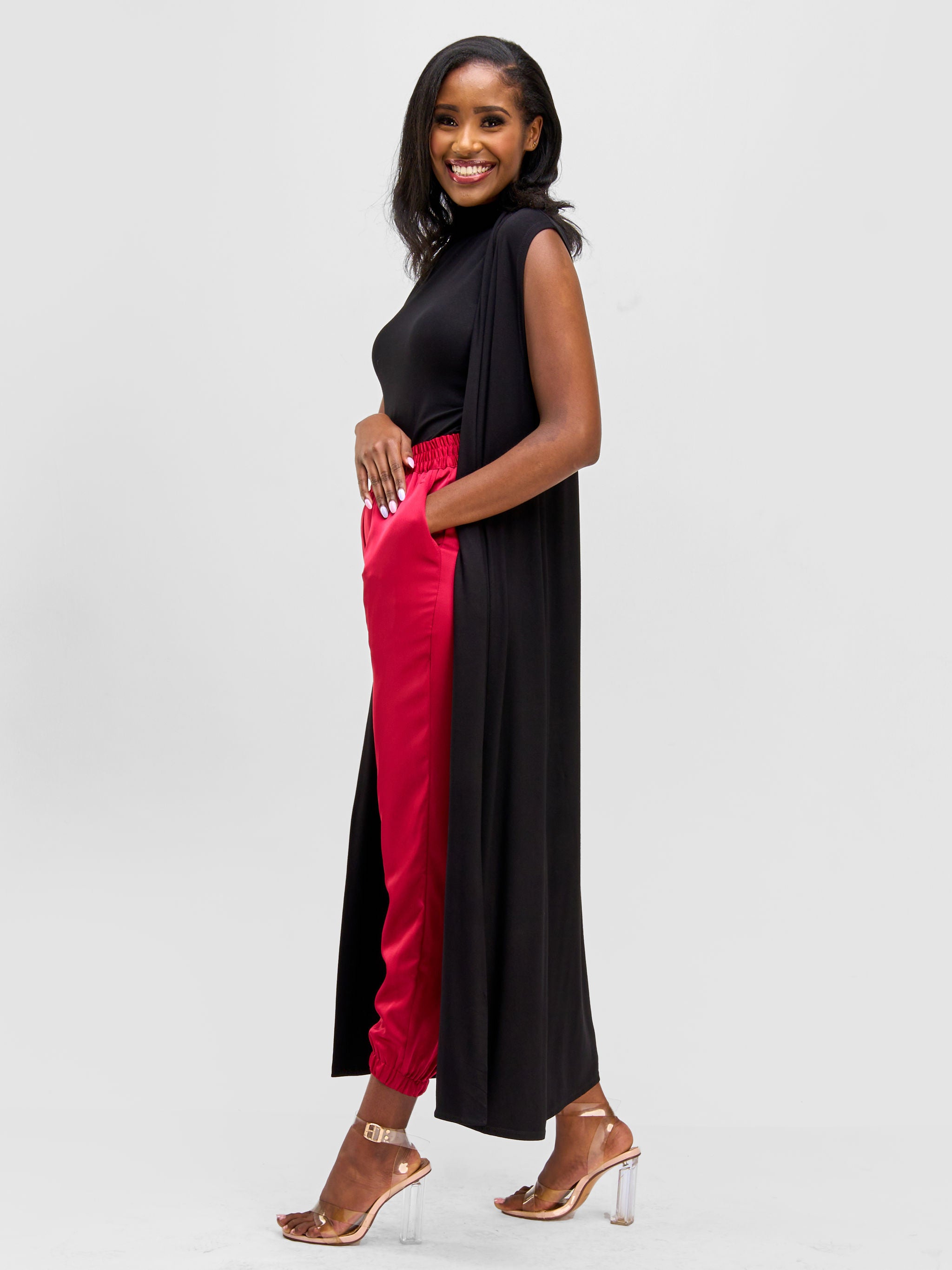 Vivo Essentials Sleeveless Maxi Waterfall - Black