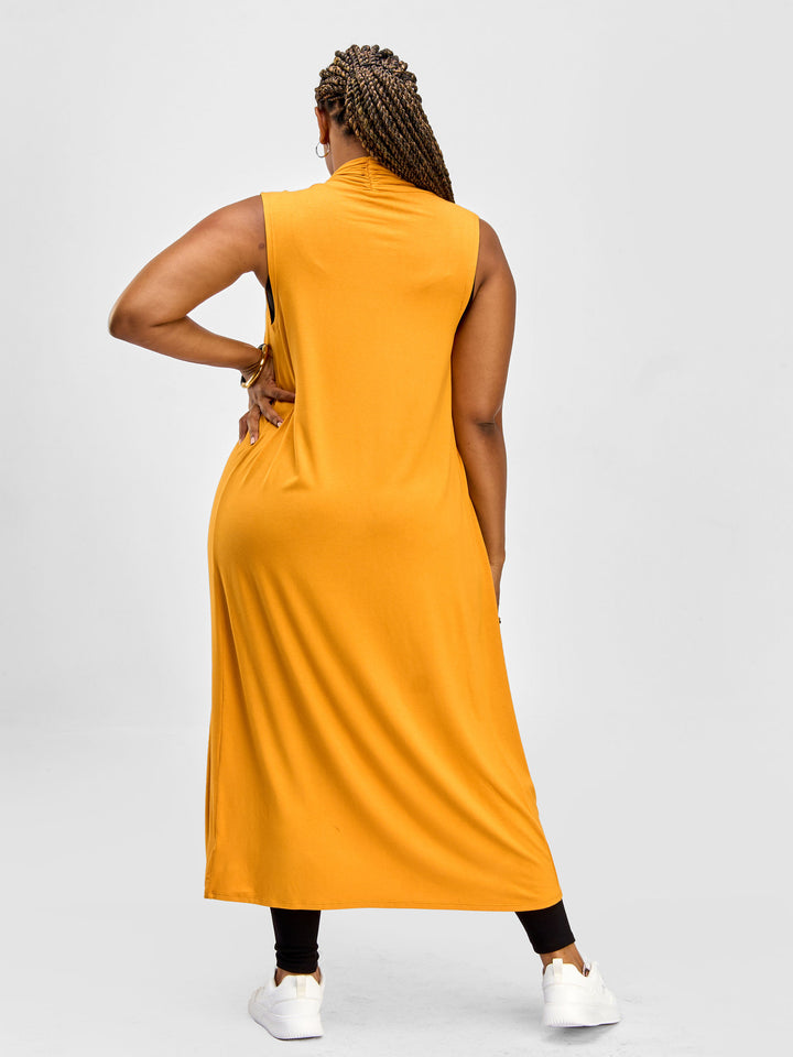 Vivo Essentials Sleeveless Maxi Waterfall - Mustard