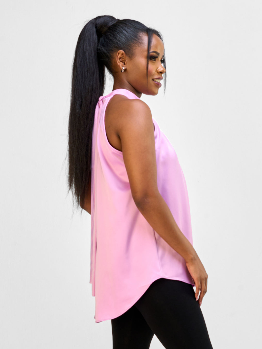 Vivo Nimali Satin Halter Top - Pink