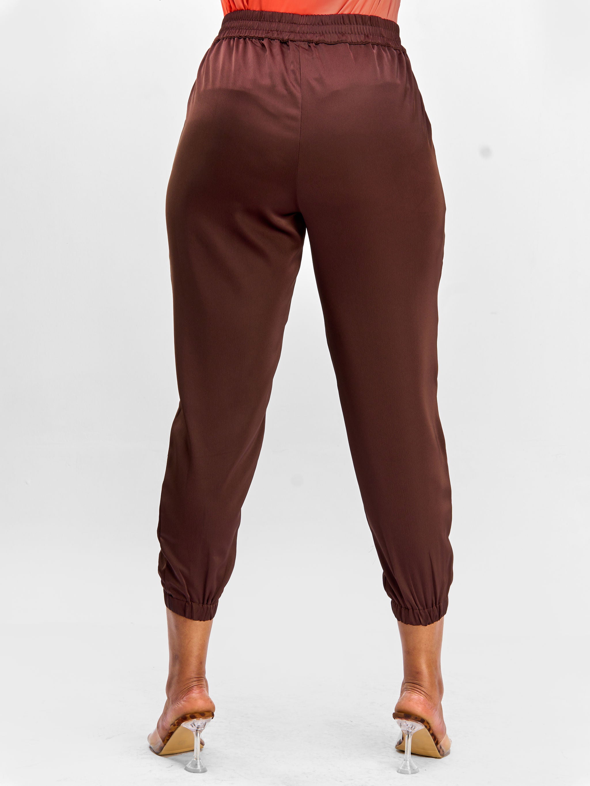 Vivo Nimali Satin Joggers - Brown