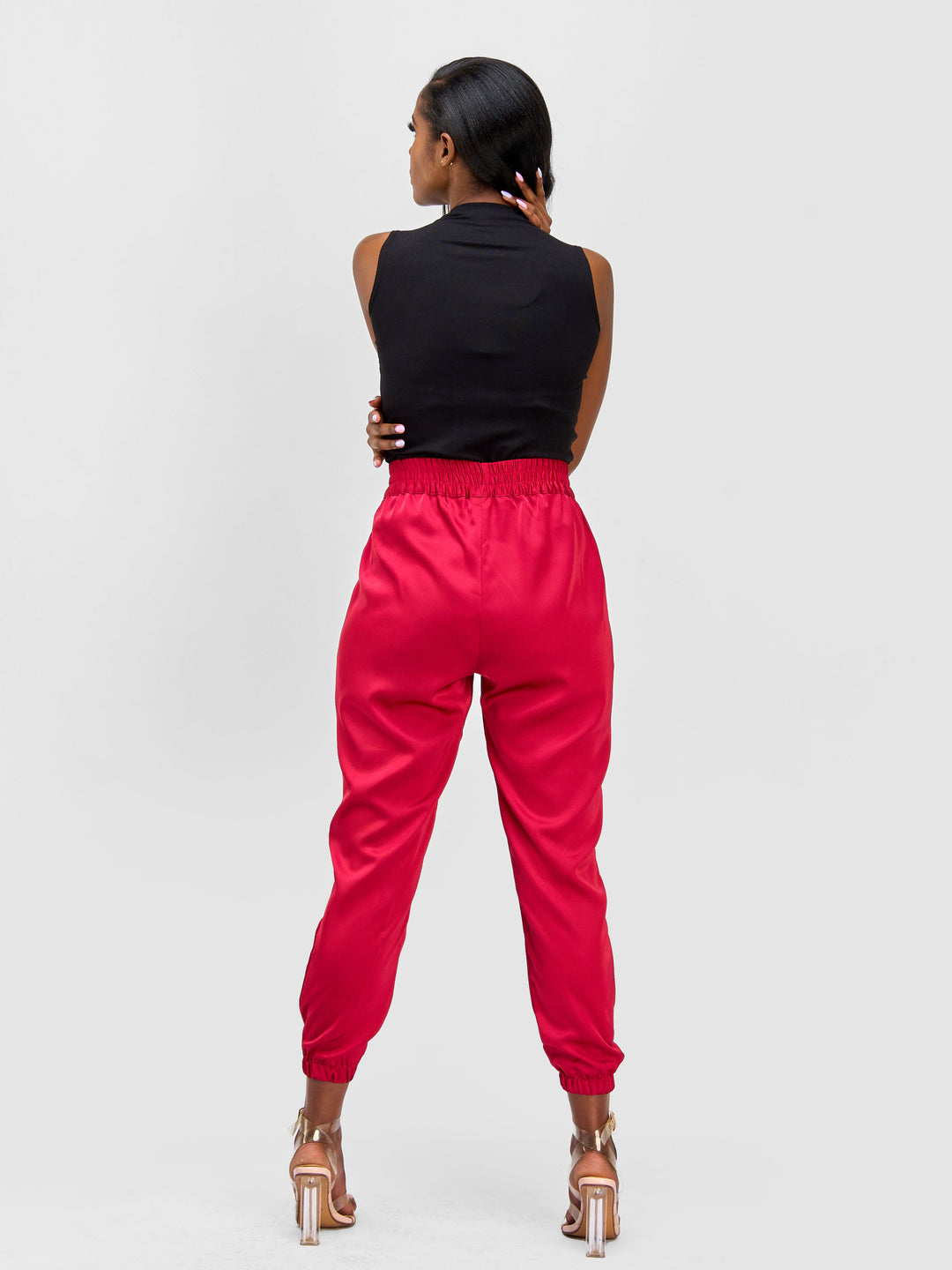 Vivo Nimali Satin Joggers - Red