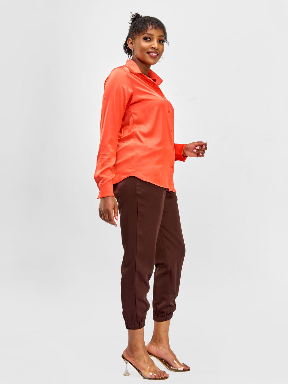 Vivo Nimali Satin Blouse - Orange