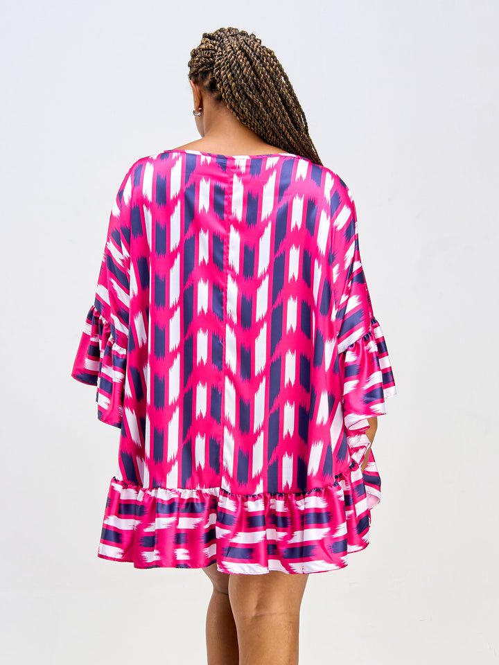 Vivo Nimali Satin Tunic Dress - Fuschia