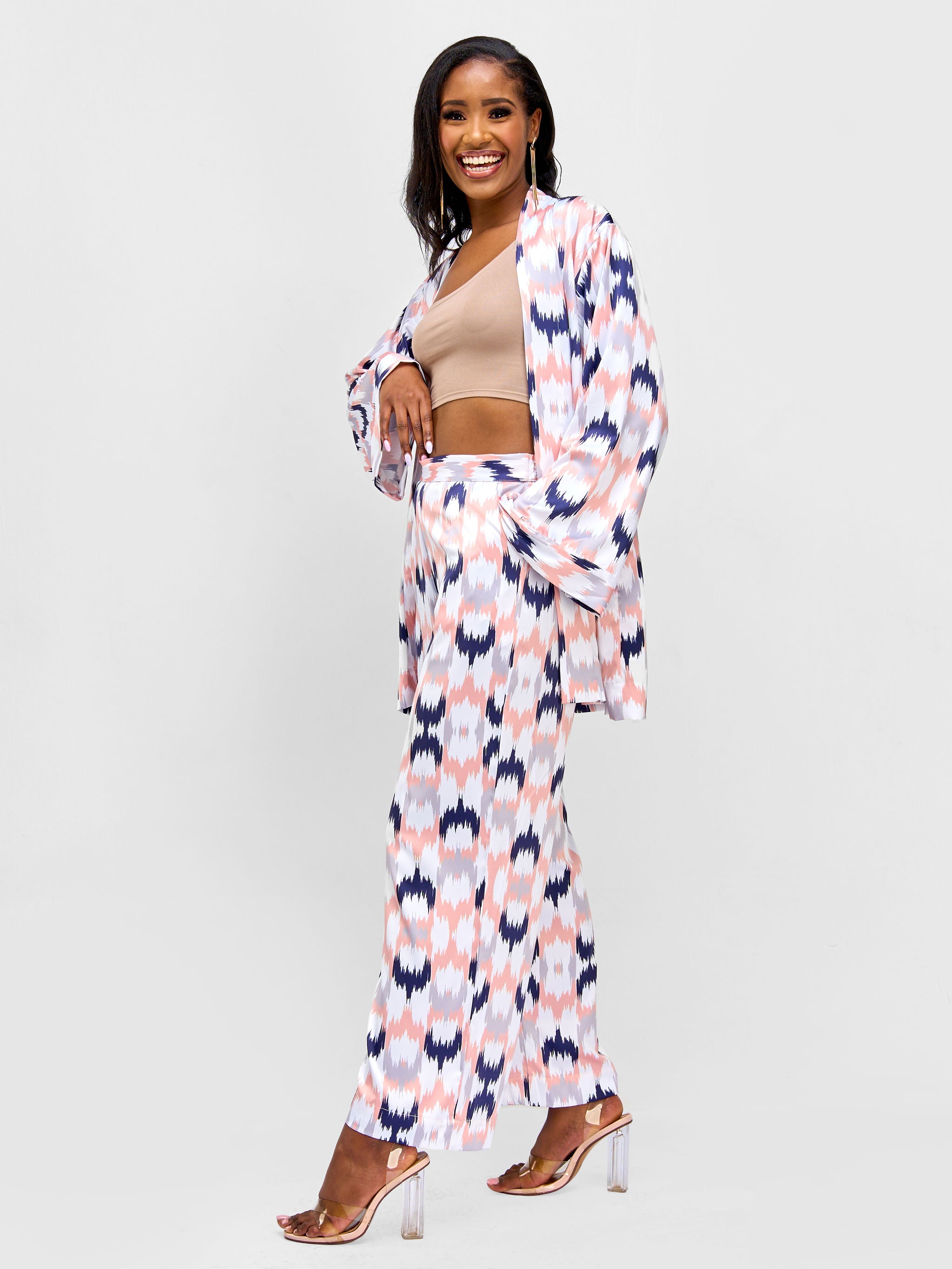 Vivo Nimali Satin Short Kimono - Dahlia