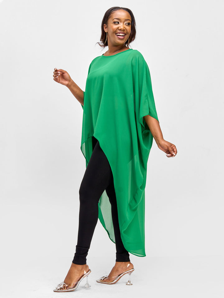 Vivo Nimali Chiffon High Low Kaftan - Green