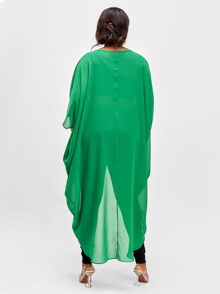 Vivo Nimali Chiffon High Low Kaftan - Green