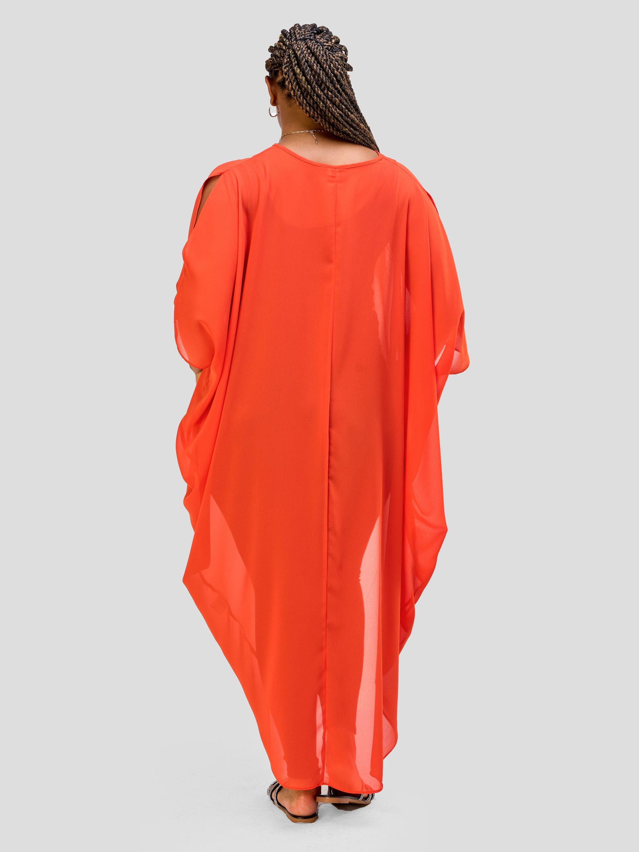 Vivo Nimali Chiffon High Low Kaftan - Orange