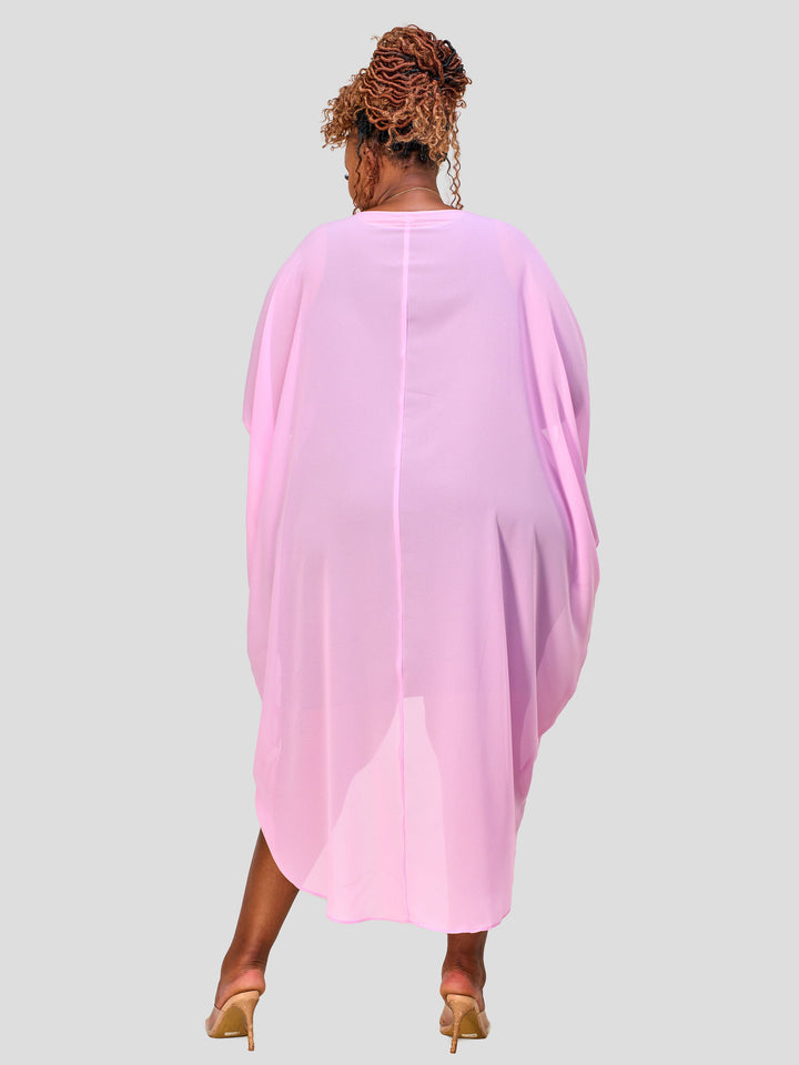 Vivo Nimali High Low Chiffon Kaftan - Pink