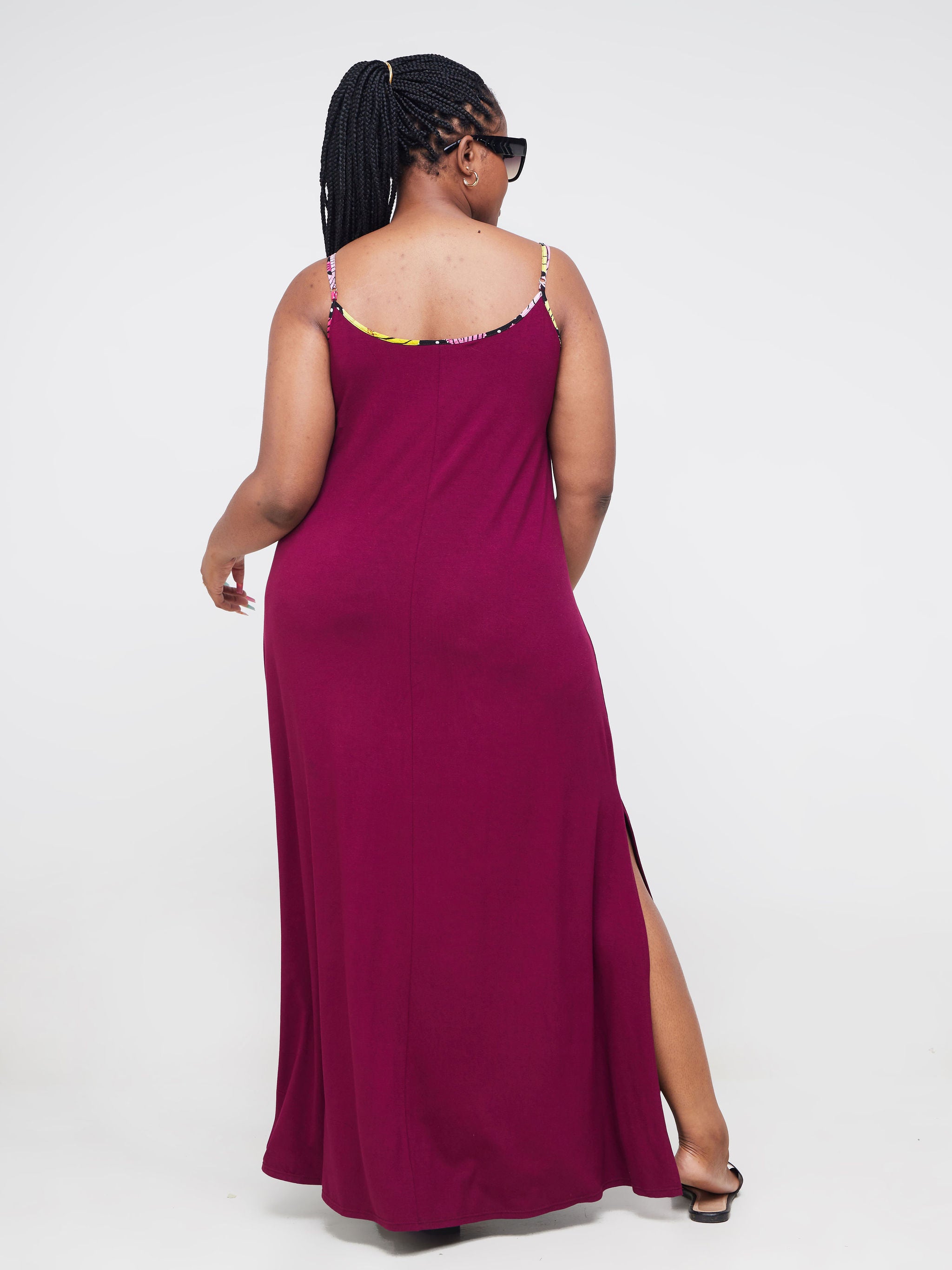 Vivo Essentials Strap Maxi Dress - Burgundy