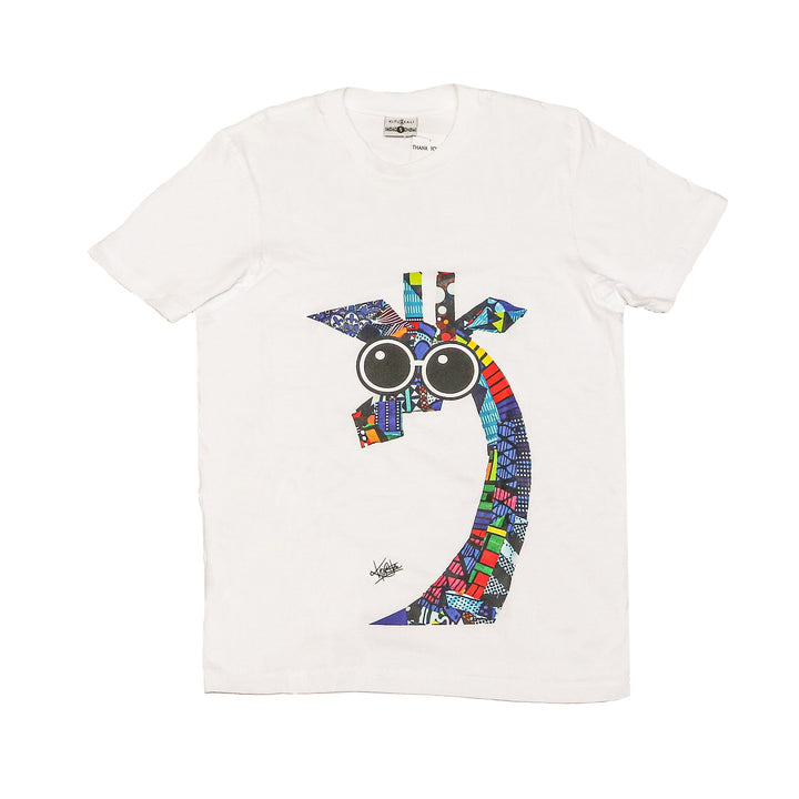 Kitu Kali Graphic Ts: White with Twiga