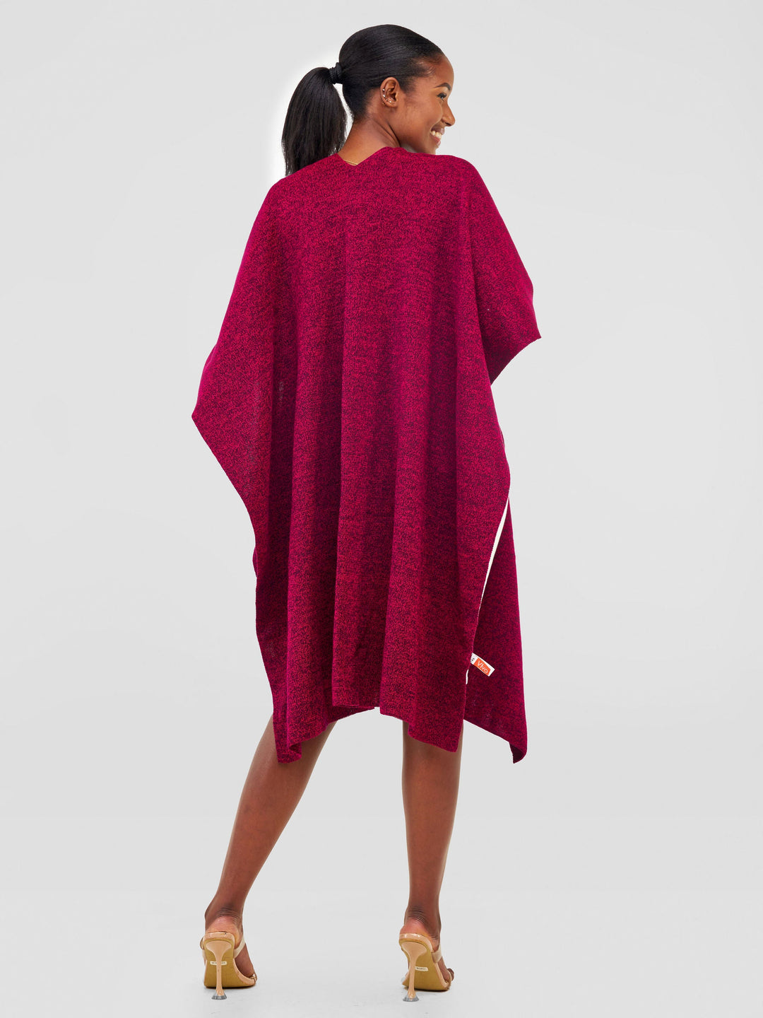 Vivo Basic Double Layered Wrap Shawl (Without Fringe) - Pink / Black