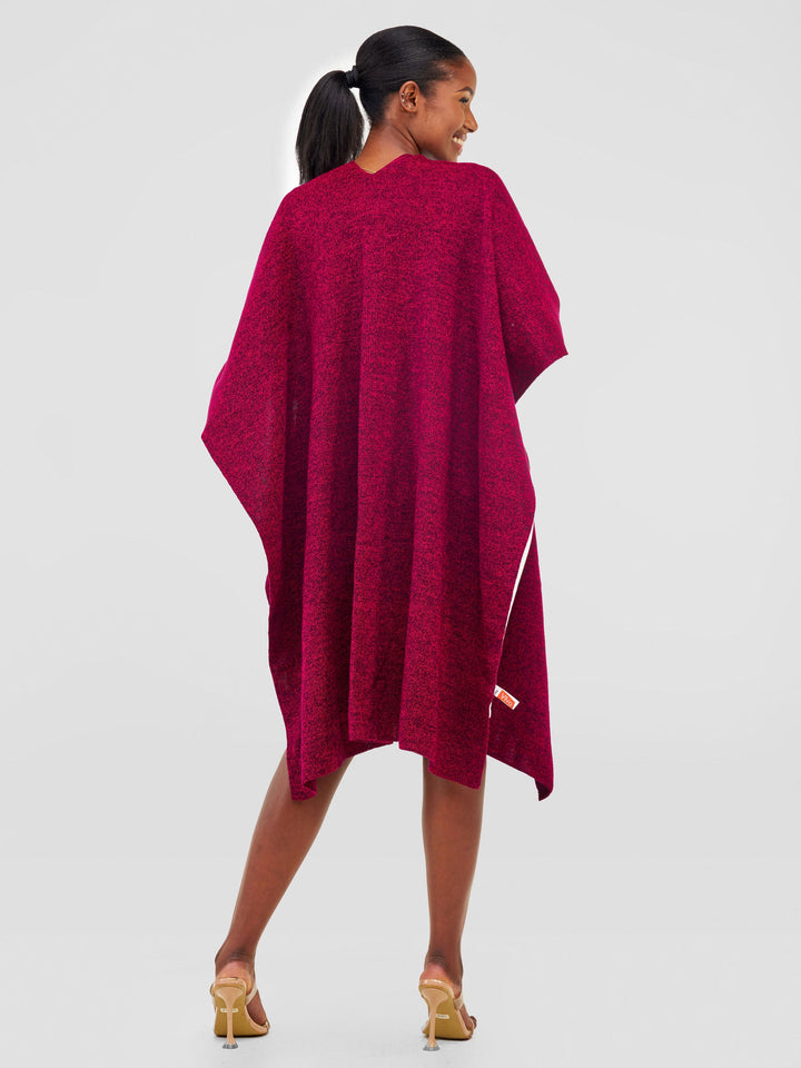 Vivo Basic Double Layered Wrap Shawl (Without Fringe) - Pink / Black