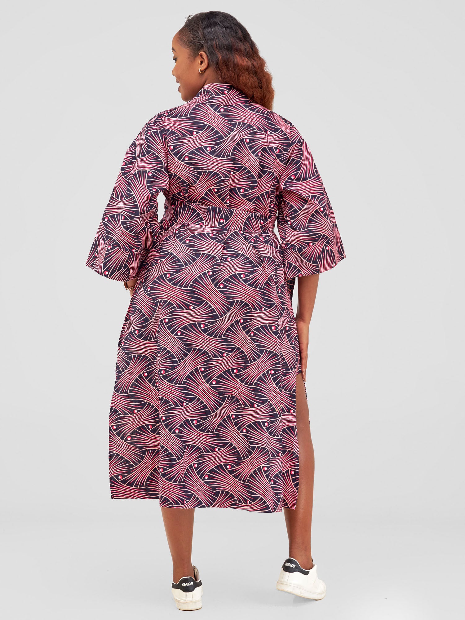 Vivo High Slit Midi Kimono - Tusi Print