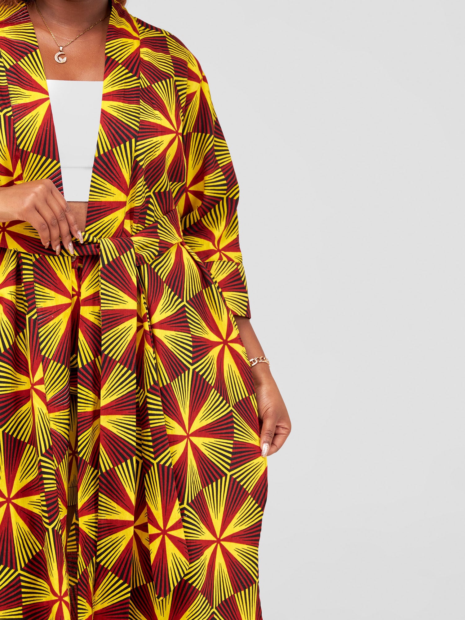 Vivo High Slit Midi Kimono - Juja Print